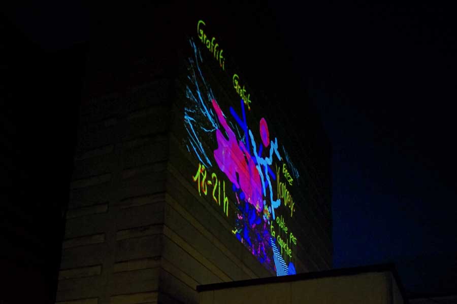 Graffiti numérique - Animation digitale pour événement culturel - Graffiti digital monumental HD - bâtiment