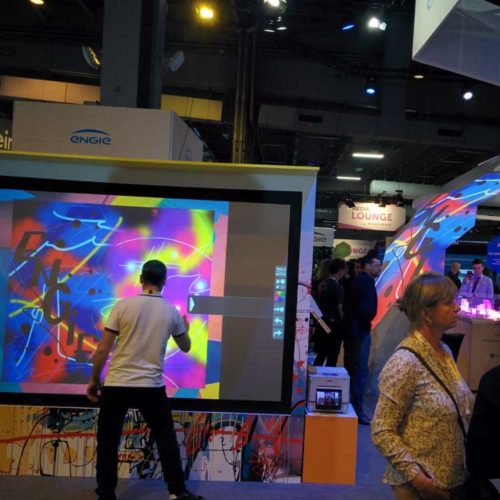 Animation innovante - Graffiti digital - Street art - Graffeur professionnel - Salon professionnel - Stand salon - Stand Engie - Salon Vivatech