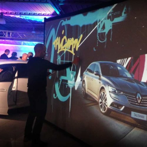 Graffiti digital - soirée de lancement produit - Animation commerciale - Renault